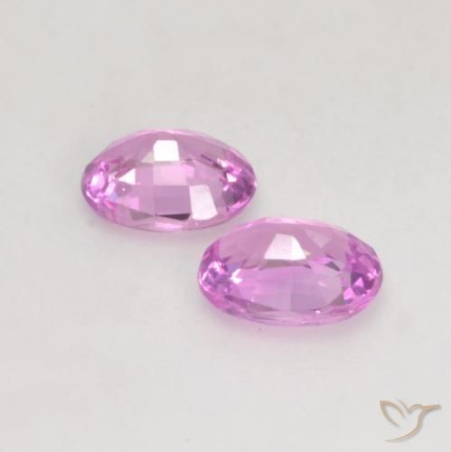 Gemas de Zafiro Rosado púrpura natural de 0.75 ct, Ovalada, VS