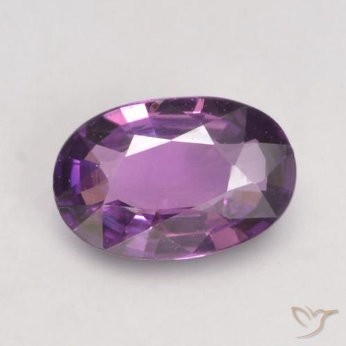 0.57ct Natural Púrpura medio Zafiro, Ovalada, VVS-VS