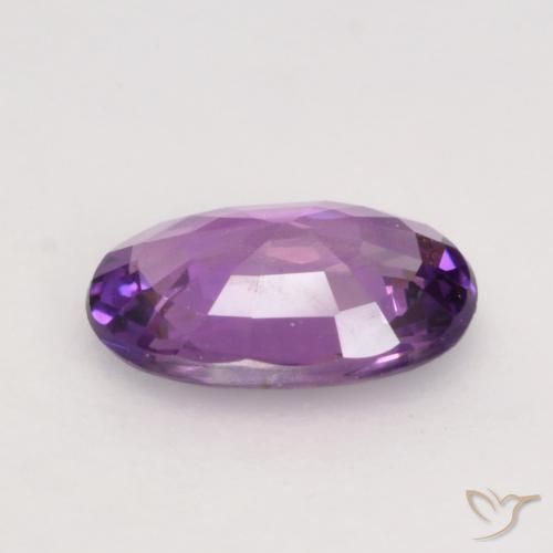 Zafiro Púrpura medio natural de 0.57 ct, Ovalada, VVS-VS