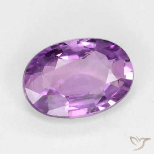 Zafiro Púrpura medio natural de 0.62 ct, Ovalada, VVS-VS