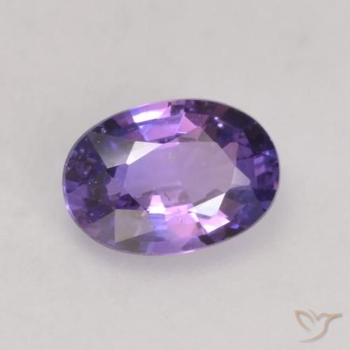 Zafiro Púrpura oscuro natural de 0.50 ct, Ovalada, VS