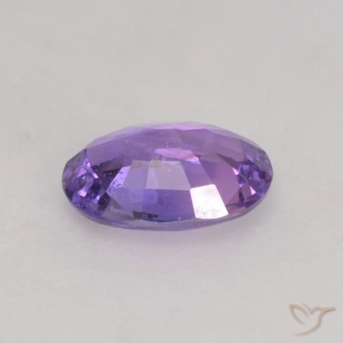 Zafiro Púrpura oscuro natural de 0.50 ct, Ovalada, VS