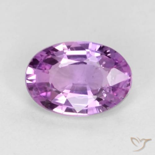 0.55ct Natural Púrpura rosáceo medio Zafiro, Ovalada, VS