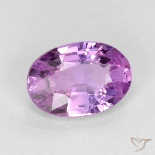 Zafiro Púrpura rosáceo medio natural de 0.55 ct, Ovalada, VS