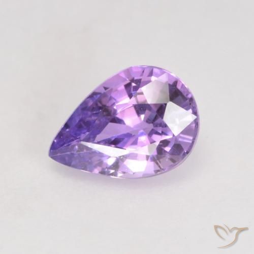 Zafiro Violeta medio natural de 0.64 ct, En forma de pera, VS