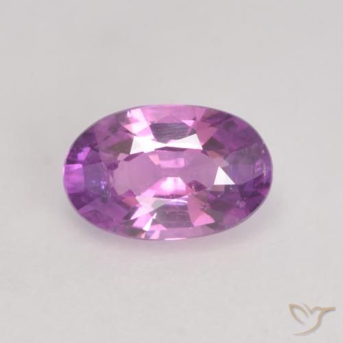 0.55ct Natural Púrpura rosáceo intenso Zafiro, Ovalada, VS
