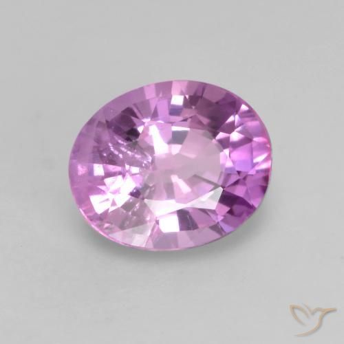 Zafiro Púrpura medio natural de 0.53 ct, Ovalada, VS