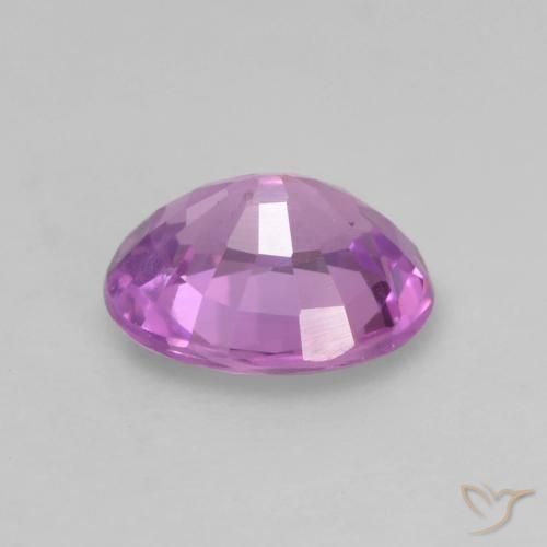Zafiro Púrpura medio natural de 0.53 ct, Ovalada, VS