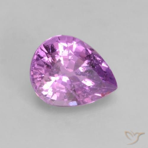 Zafiro Púrpura violeta rosáceo natural de 0.55 ct, En forma de pera, VS