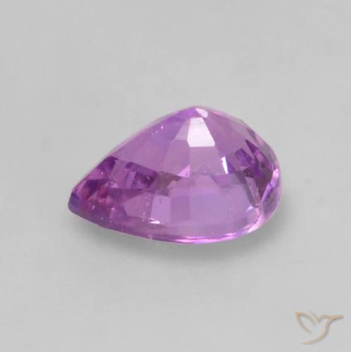 Zafiro Púrpura violeta rosáceo natural de 0.55 ct, En forma de pera, VS