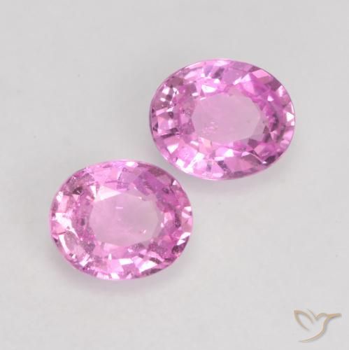 Gemas de Zafiro Rosado púrpura natural de 0.90 ct, Ovalada, VS