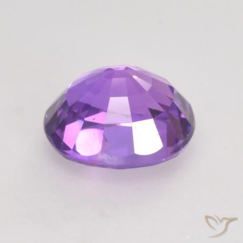 Zafiro Violeta rosado intenso natural de 0.80 ct, Ovalada, VVS-VS