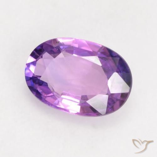 Zafiro Violeta medio natural de 0.63 ct, Ovalada, VVS-VS