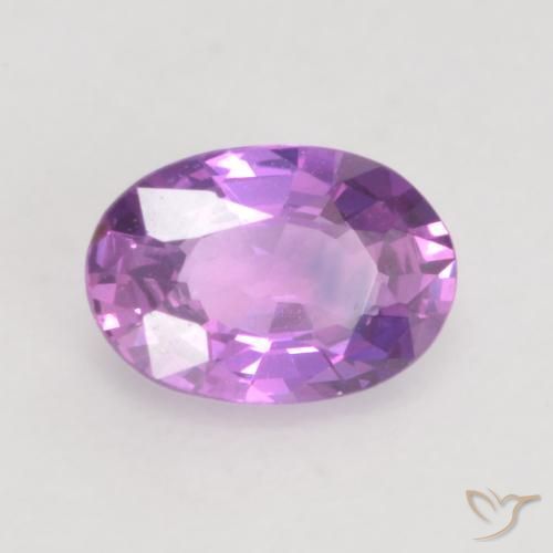 Zafiro Violeta rosado intenso natural de 0.58 ct, Ovalada, VVS-VS