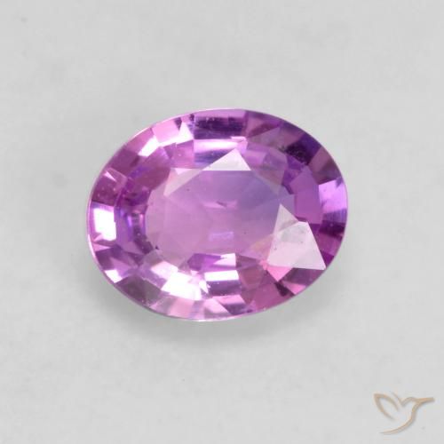 0.50ct Natural Púrpura rosáceo intenso Zafiro, Ovalada, VS