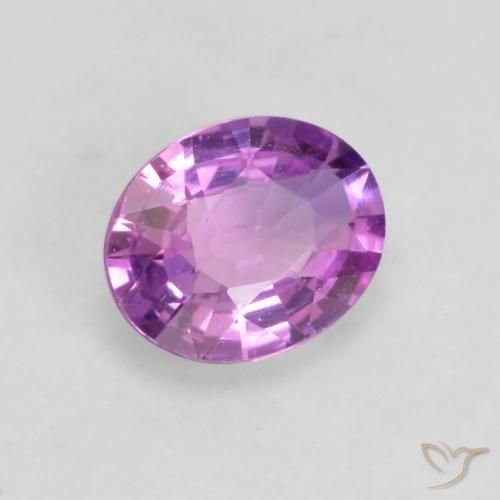 Zafiro Púrpura rosáceo intenso natural de 0.50 ct, Ovalada, VS