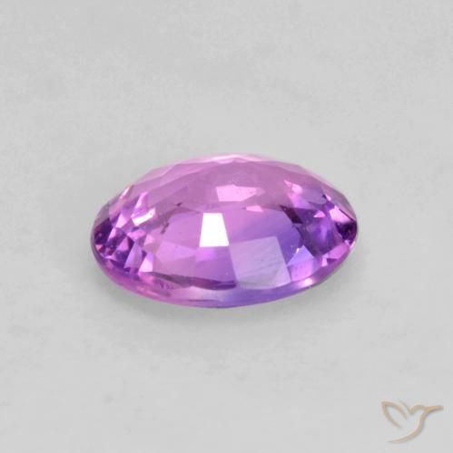 Zafiro Púrpura rosáceo intenso natural de 0.50 ct, Ovalada, VS