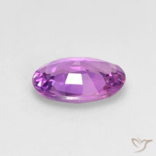 Zafiro Púrpura medio natural de 0.47 ct, Ovalada, VVS-VS