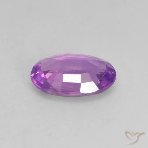 Zafiro Violeta medio natural de 0.63 ct, Ovalada, VVS-VS