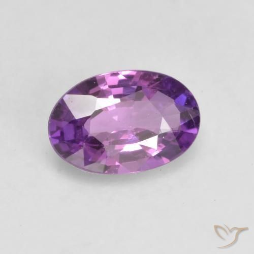 Zafiro Violeta rosado intenso natural de 0.48 ct, Ovalada, VVS-VS