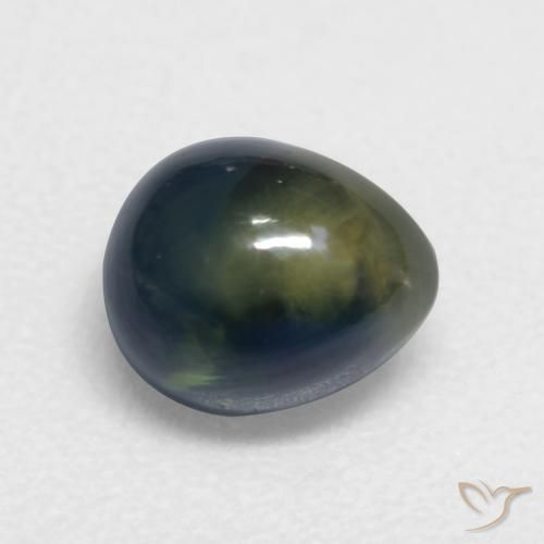 1.39ct Natural Verde oscuro Zafiro, En forma de pera, Translúcido