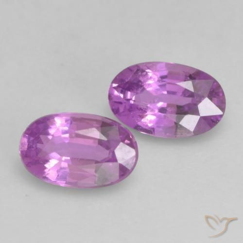 Gemas de Zafiro Púrpura intenso natural de 0.60 ct, Ovalada, VVS-VS