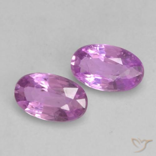 Gemas de Zafiro Púrpura medio natural de 0.48 ct, Ovalada, VVS-VS