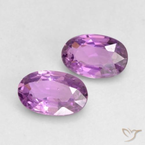 Gemas de Zafiro Púrpura eléctrico natural de 0.58 ct, Ovalada, VVS-VS