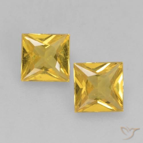 0.55ctw Natural Dorado Zafiro, Cuadrado, VS
