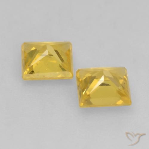 Gemas de Zafiro Dorado natural de 0.55 ct, Cuadrado, VS