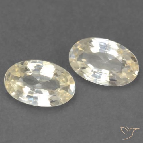 Gemas de Zafiro Amarillo claro natural de 0.44 ct, Ovalada, VVS-VS