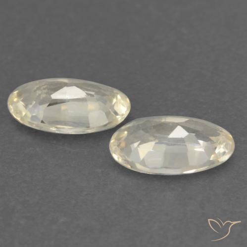 Gemas de Zafiro Amarillo claro natural de 0.44 ct, Ovalada, VVS-VS