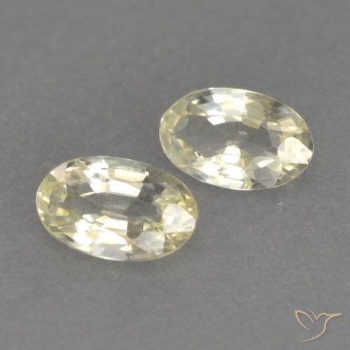 Gemas de Zafiro Amarillo claro natural de 0.46 ct, Ovalada, VVS-VS
