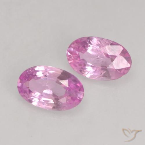 Gemas de Zafiro Rosado intenso natural de 0.48 ct, Ovalada, VVS-VS