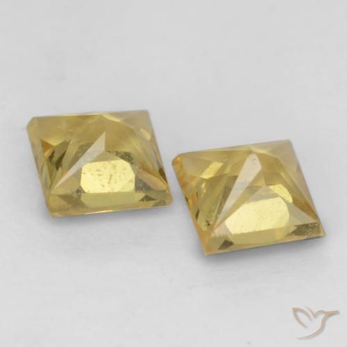 Gemas de Zafiro Dorado natural de 0.56 ct, Cuadrado, VS