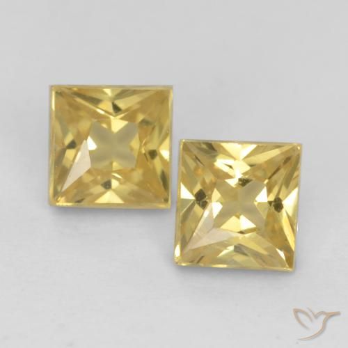 0.56ctw Natural Dorado Zafiro, Cuadrado, VS