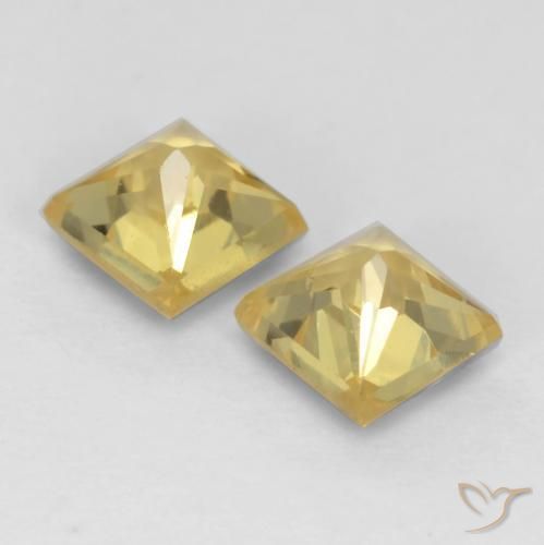 Gemas de Zafiro Dorado natural de 0.56 ct, Cuadrado, VS