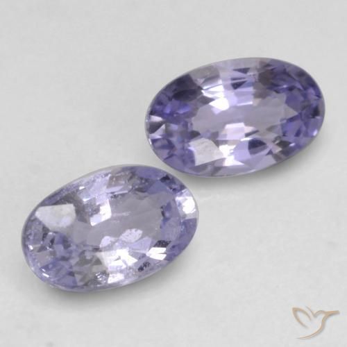 Gemas de Zafiro Violeta claro medio natural de 0.67 ct, Ovalada, VVS-VS