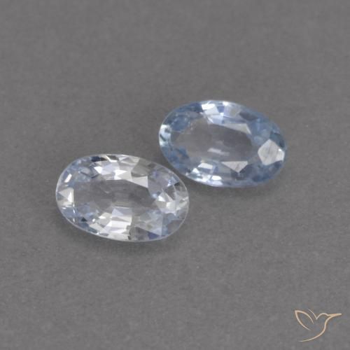 Gemas de Zafiro Claro natural de 0.58 ct, Ovalada, VVS-VS