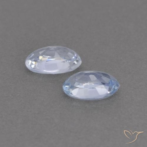 Gemas de Zafiro Claro natural de 0.58 ct, Ovalada, VVS-VS