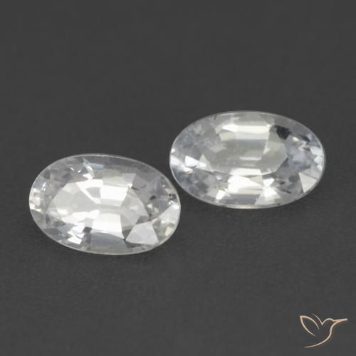 Gemas de Zafiro Blanco natural de 0.54 ct, Ovalada, VVS-VS