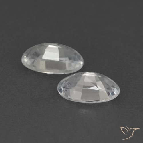Gemas de Zafiro Blanco natural de 0.54 ct, Ovalada, VVS-VS