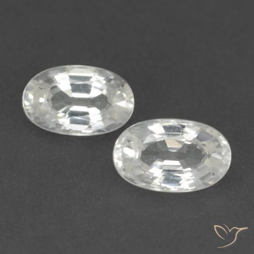 0.59ctw Natural Blanco Zafiro, Ovalada, VVS-VS