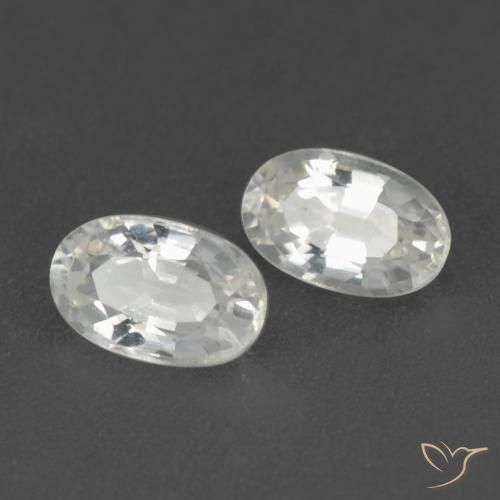 Gemas de Zafiro Blanco natural de 0.59 ct, Ovalada, VVS-VS