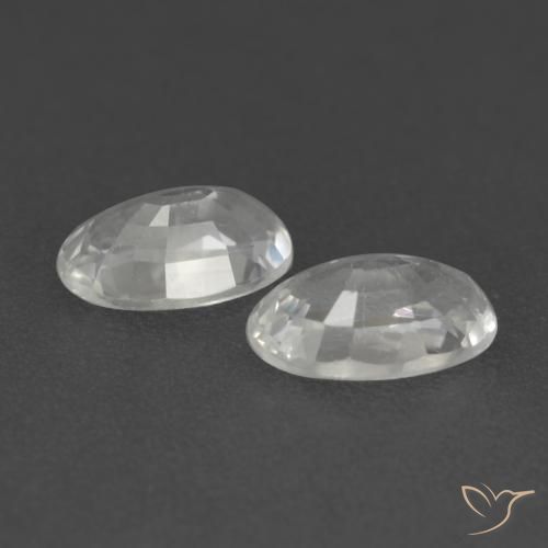 Gemas de Zafiro Blanco natural de 0.59 ct, Ovalada, VVS-VS