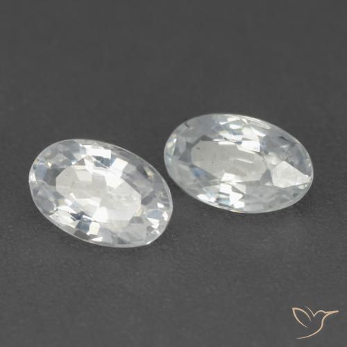 Gemas de Zafiro Blanco natural de 0.57 ct, Ovalada, VVS-VS
