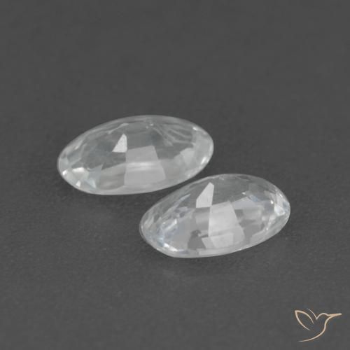 Gemas de Zafiro Blanco natural de 0.57 ct, Ovalada, VVS-VS