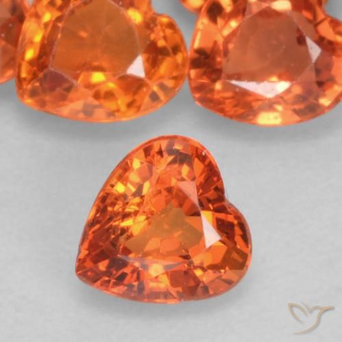 0.44ct Natural Naranja medio Zafiro, Corazón, VVS-VS