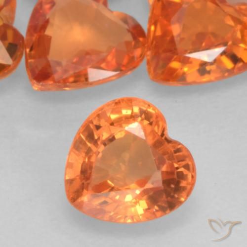 0.50ct Natural Naranja medio Zafiro, Corazón, VVS-VS