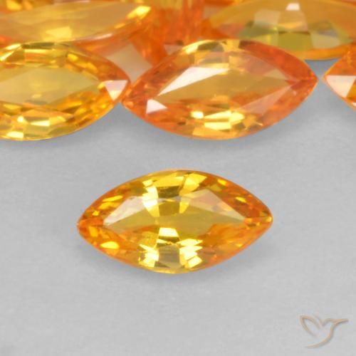 0.19ct Natural Naranja claro Zafiro, Marquesa, VVS-VS